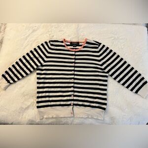 Peck & Peck Striped Silk Blend Cardigan XL